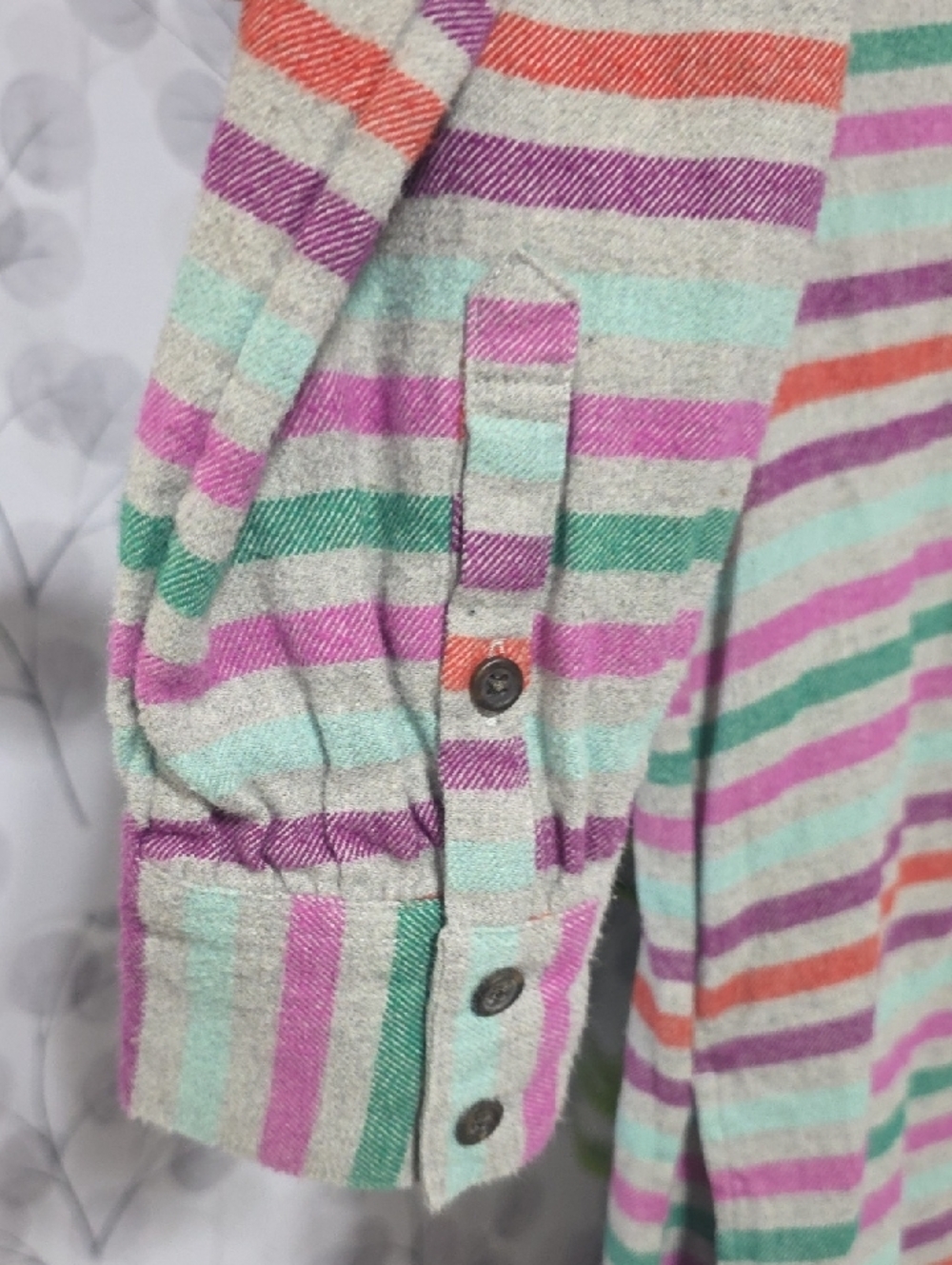 Lands' End Band-Collar Plaid Flannel Tunic – Size Small - Picture 5 of 8